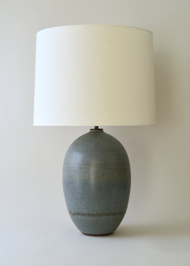 Large Oval Lamp in Lake Blue - Victoria Morris Pottery