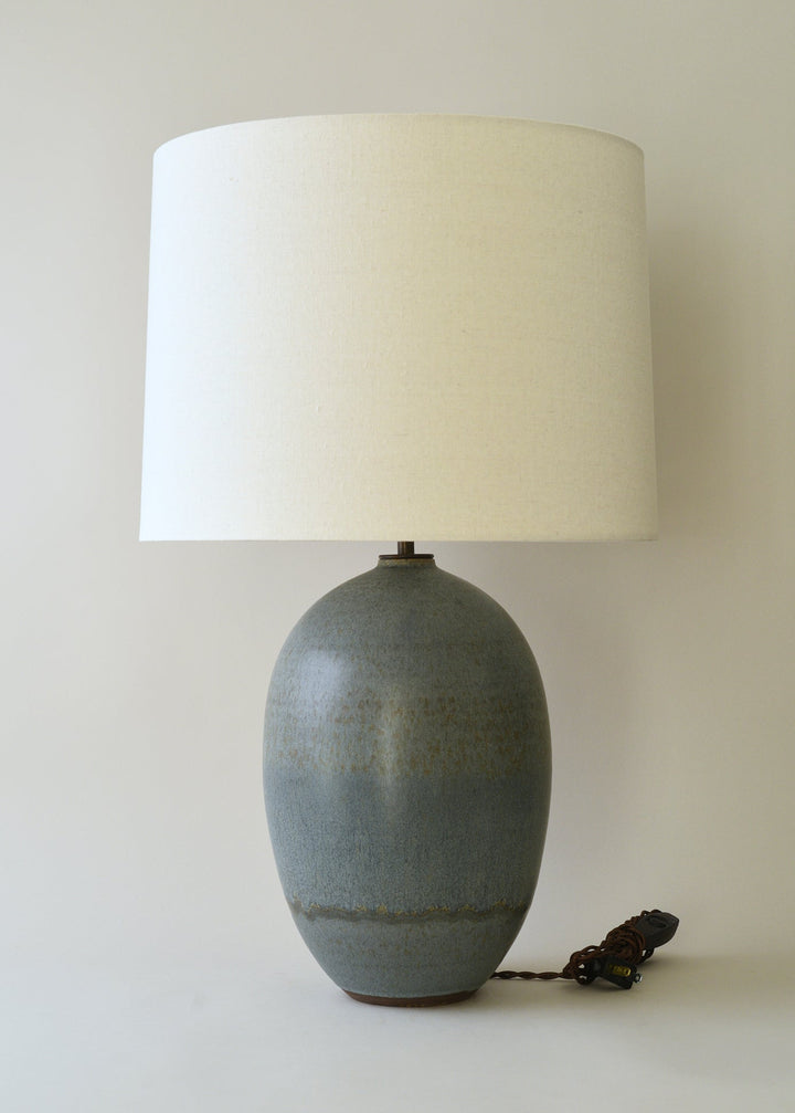 Large Oval Lamp in Lake Blue - Victoria Morris Pottery
