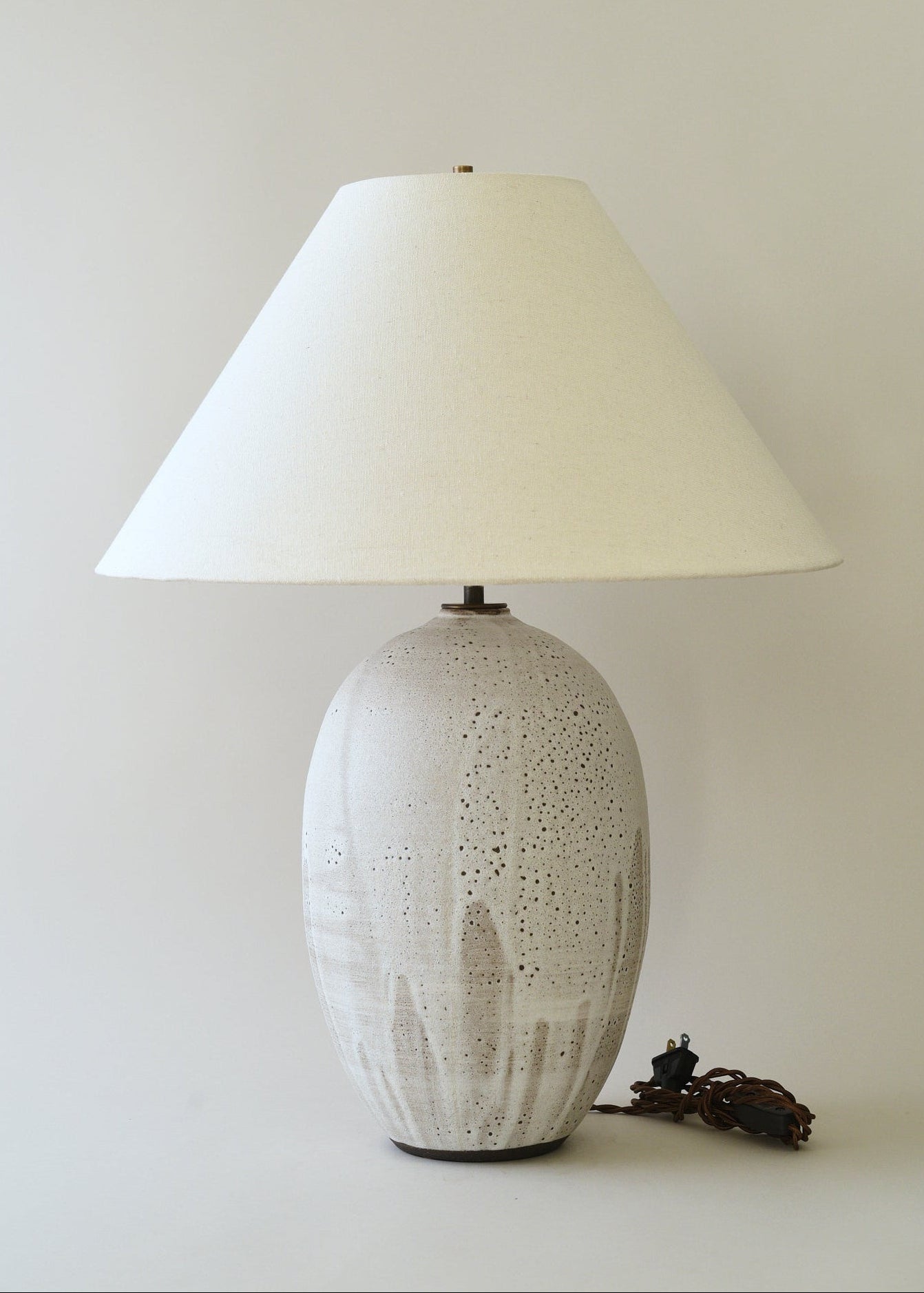 Large Oval Lamp in Poured White - Victoria Morris Pottery