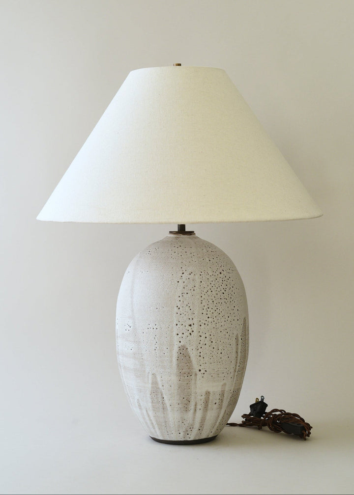 Large Oval Lamp in Poured White - Victoria Morris Pottery