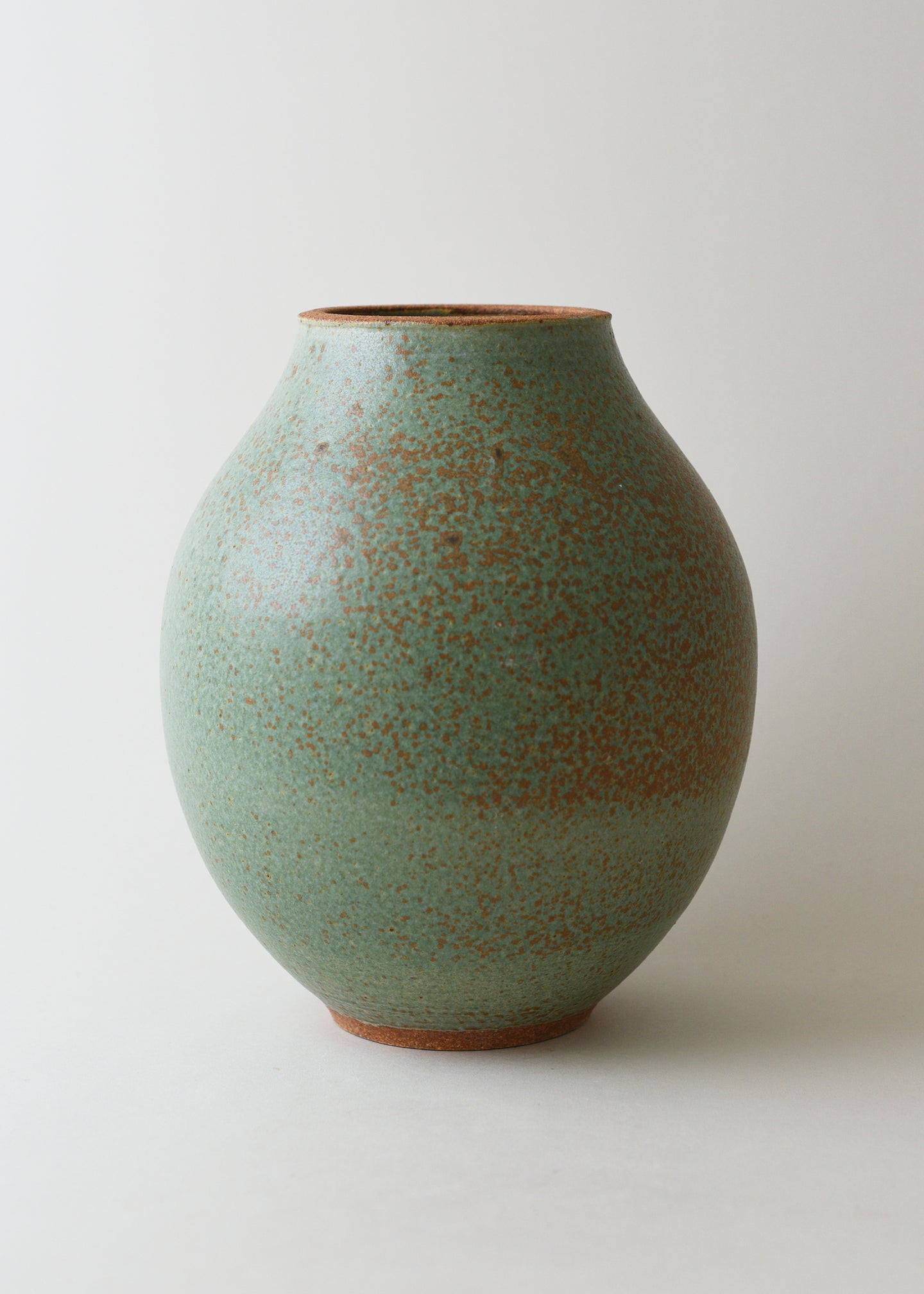 Rounded Vase Series in Copper Green - Victoria Morris Pottery