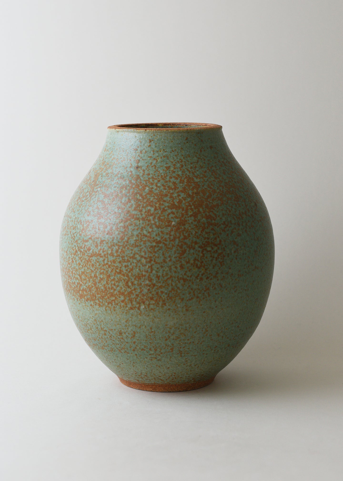 Rounded Vase Series in Copper Green - Victoria Morris Pottery