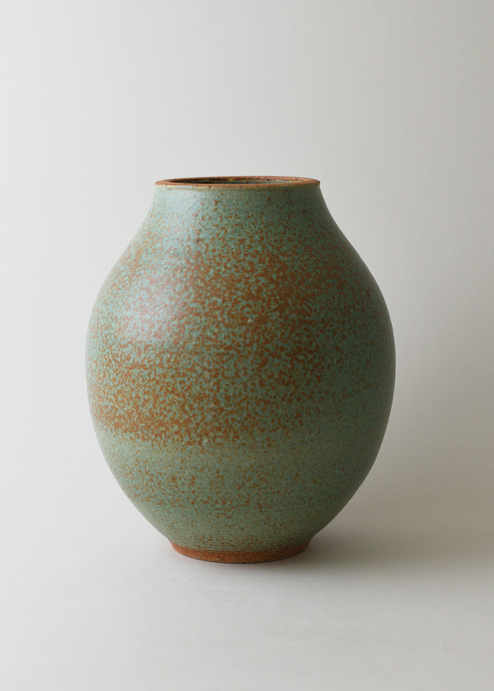 Rounded Vase Series in Copper Green - Victoria Morris Pottery