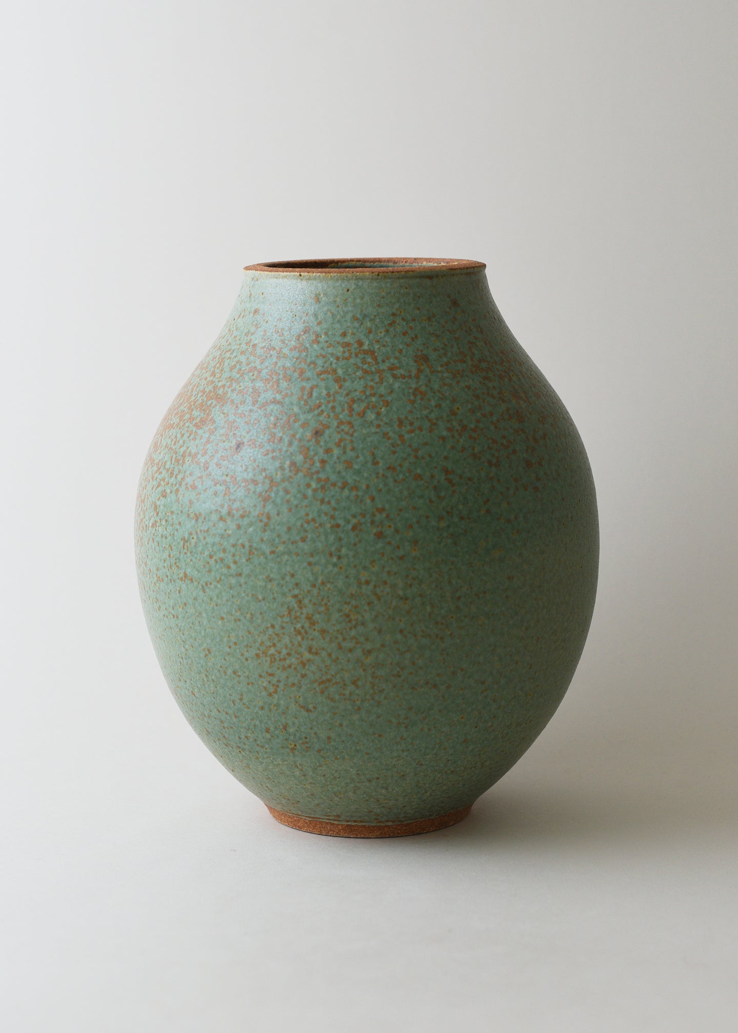 Rounded Vase Series in Copper Green - Victoria Morris Pottery