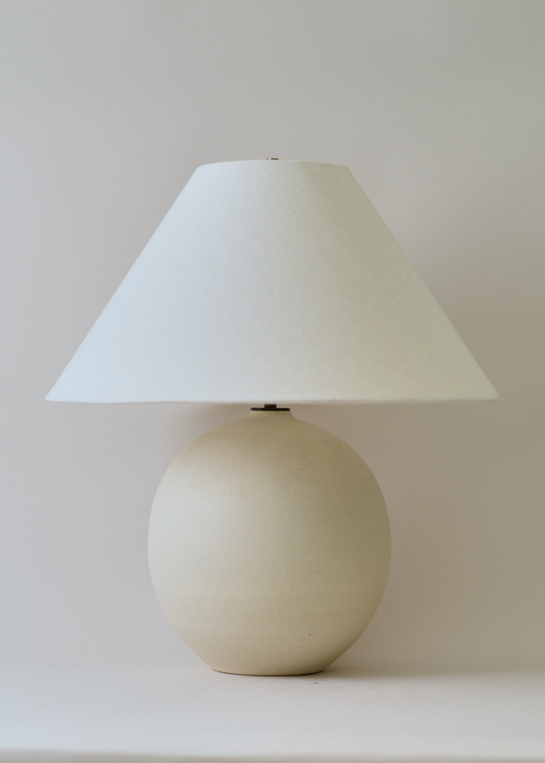 Large Orb Lamp in Chalk with Empire Shade - Limited Edition - Victoria Morris Pottery