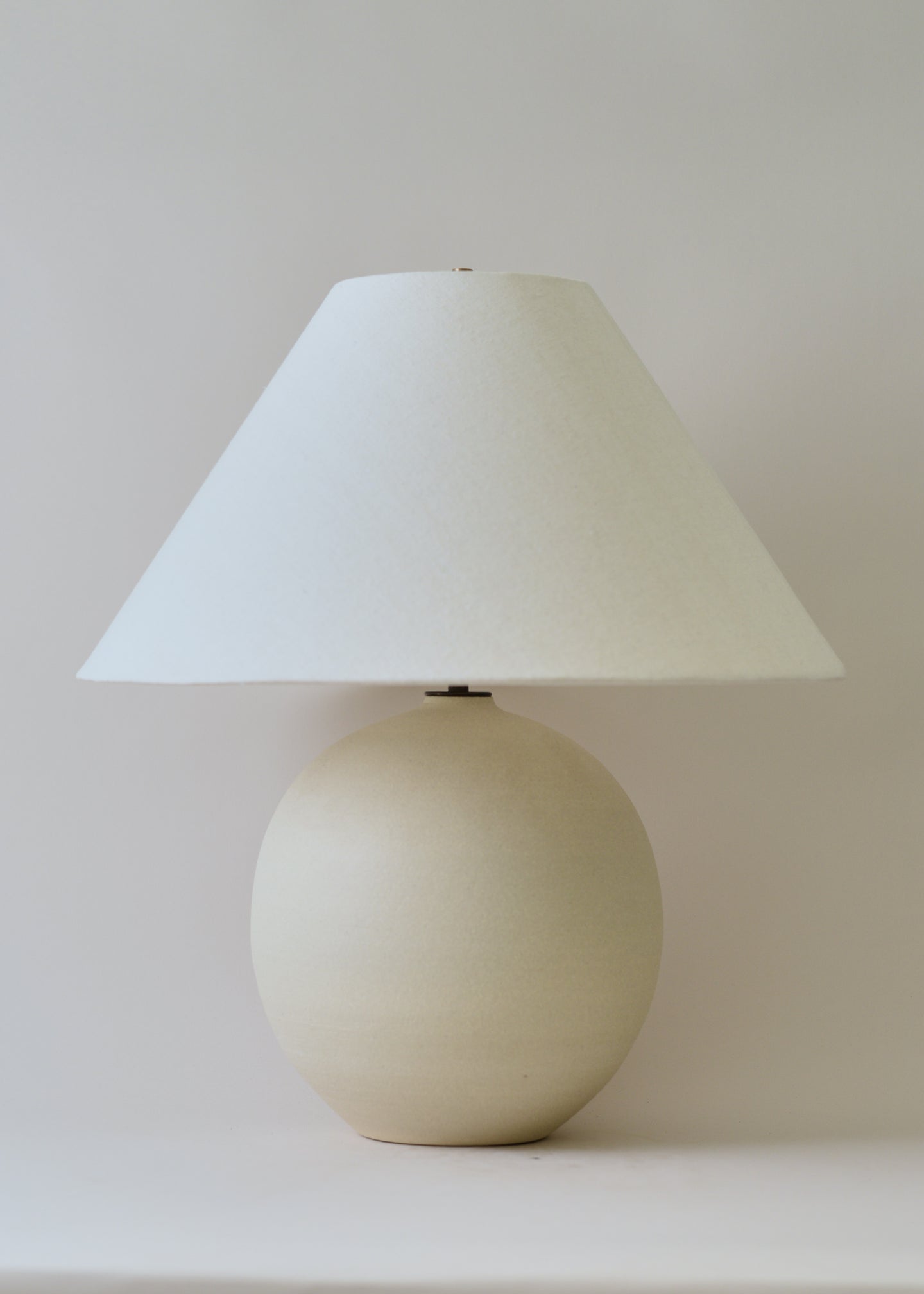 Large Orb Lamp in Chalk with Empire Shade - Limited Edition - Victoria Morris Pottery