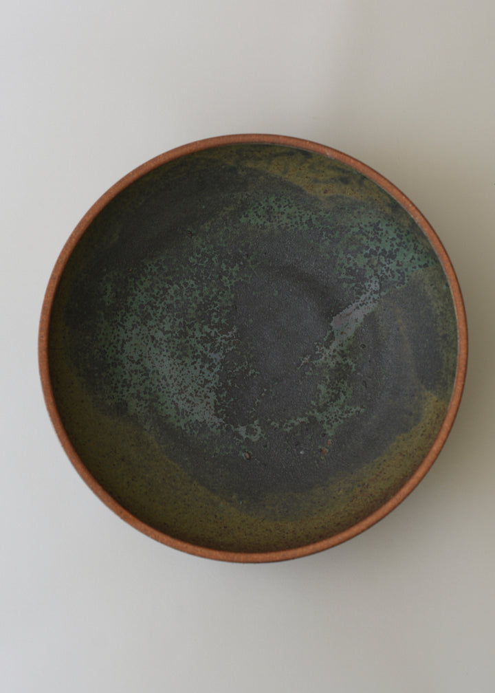 Large Low Rounded Bowl in Lichen - Victoria Morris Pottery