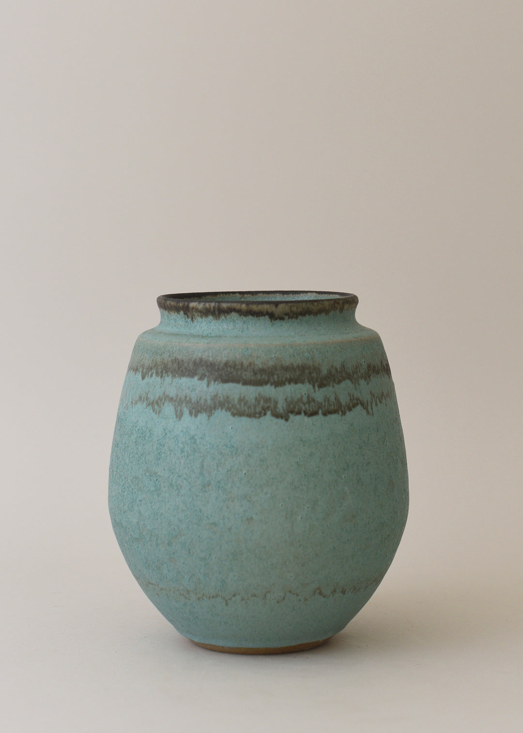 Low Poppy Series Vase in Bronzed Jade - Victoria Morris Pottery