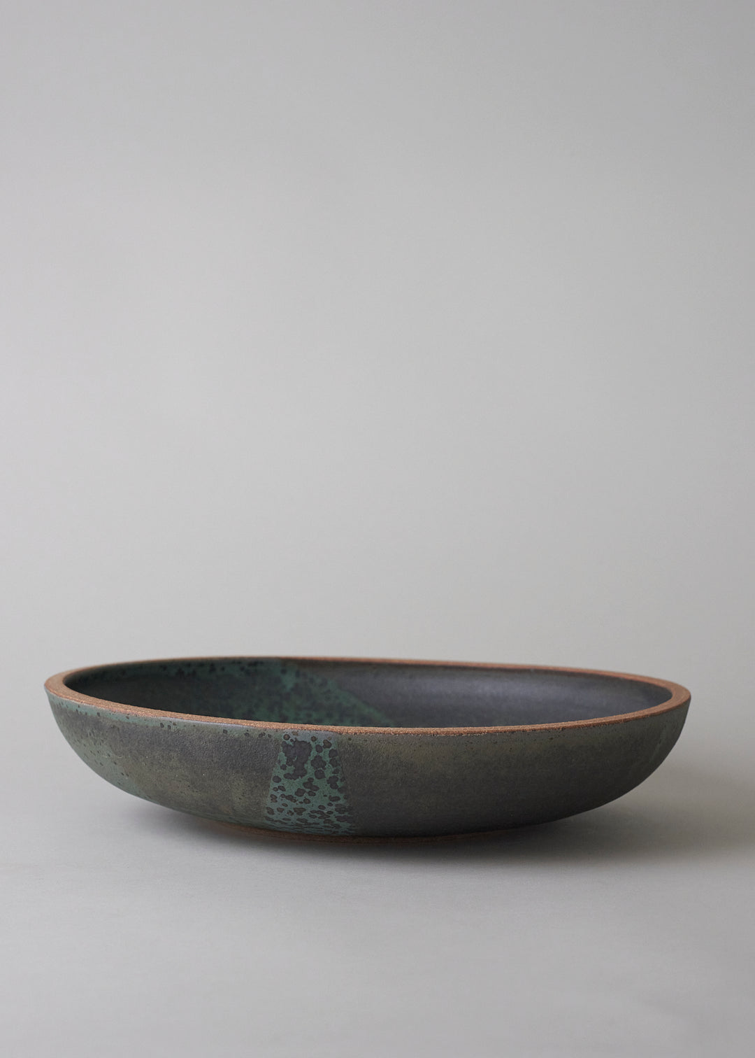 Large Low Ridge Bowl in Lichen - Victoria Morris Pottery