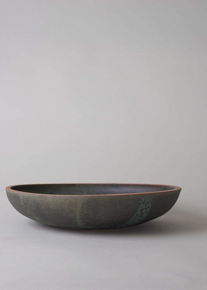 Large Low Ridge Bowl in Lichen - Victoria Morris Pottery