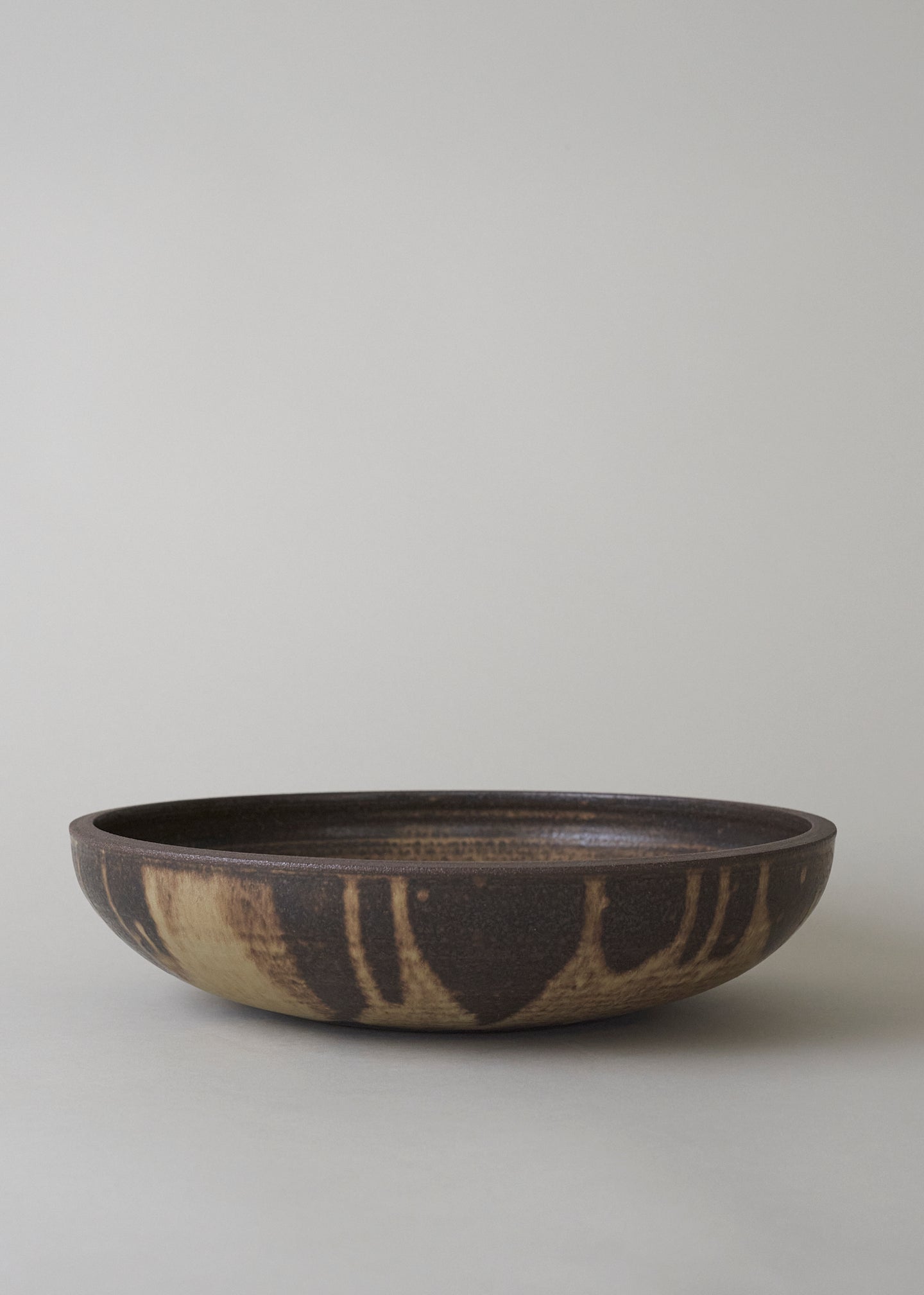 Large Low Ridge Bowl in Live Oak - Victoria Morris Pottery