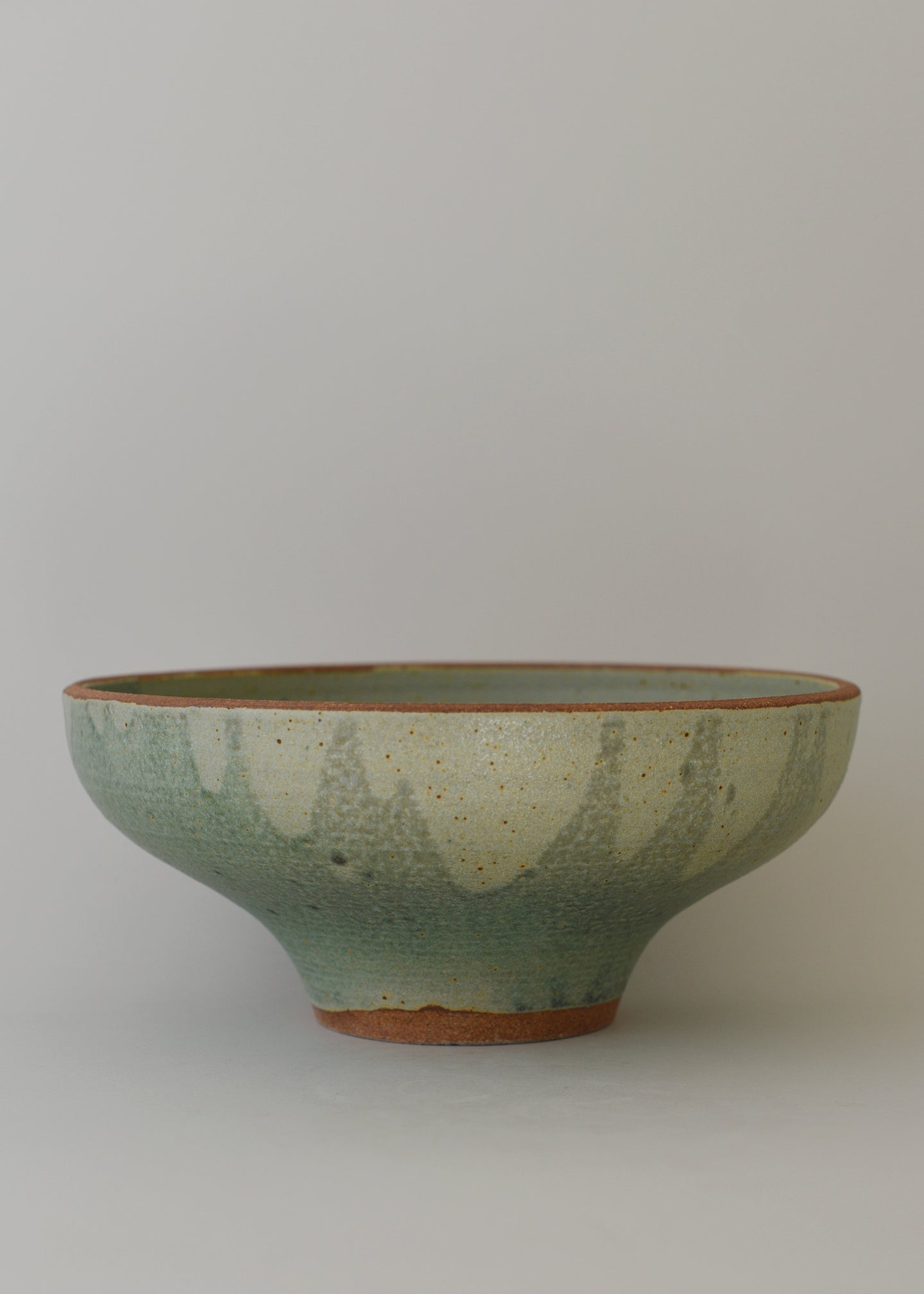 Lucy Series Bowl in Poured Copper Green - Victoria Morris Pottery