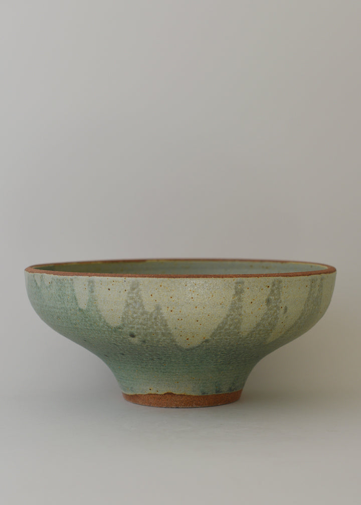 Lucy Series Bowl in Poured Copper Green - Victoria Morris Pottery