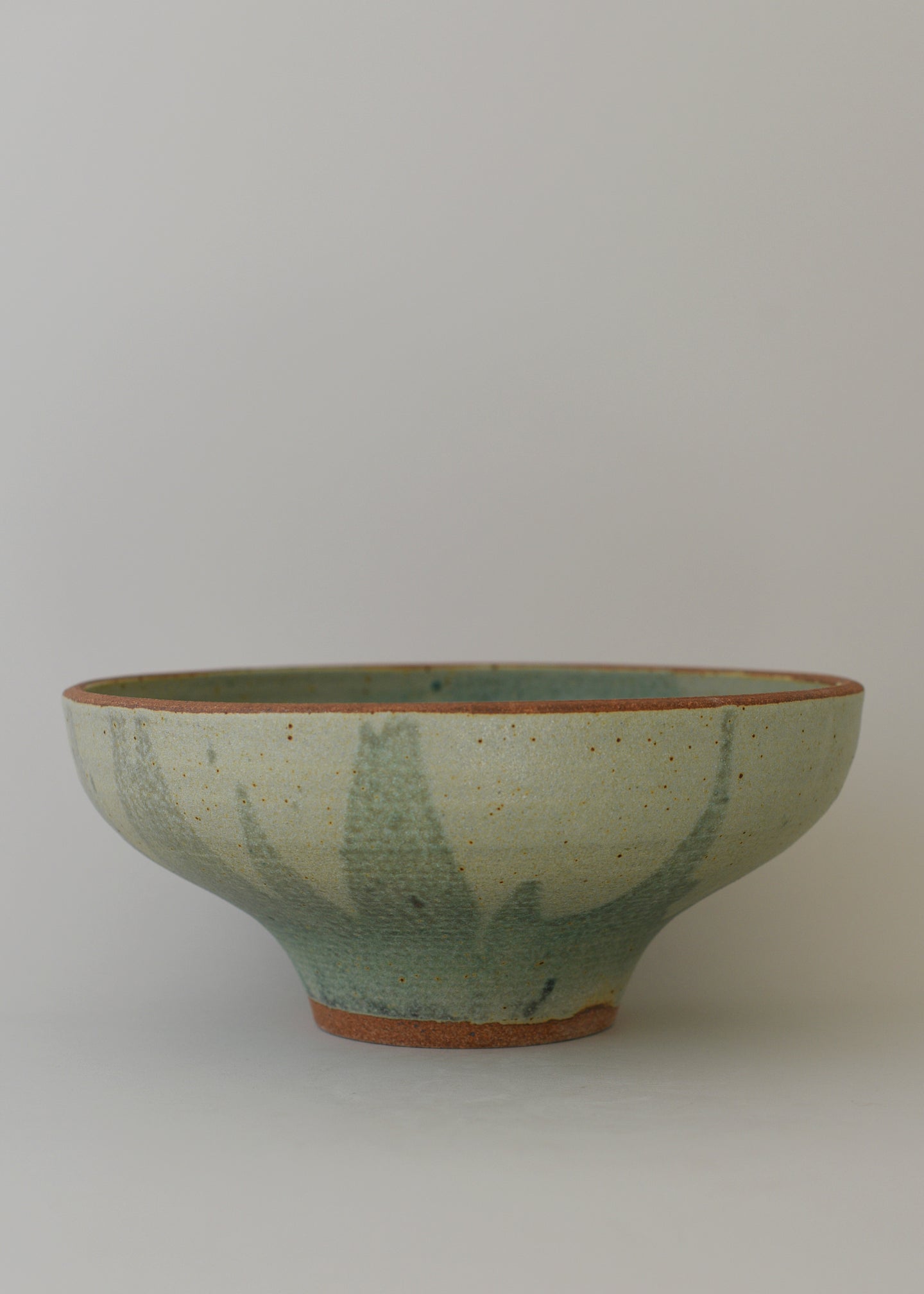 Lucy Series Bowl in Poured Copper Green - Victoria Morris Pottery