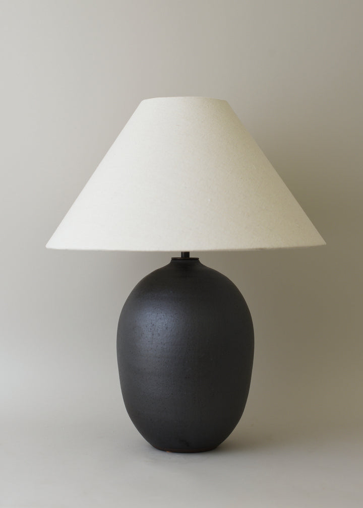 Medium Oval Lamp in Iron Black - Limited Edition - Victoria Morris Pottery
