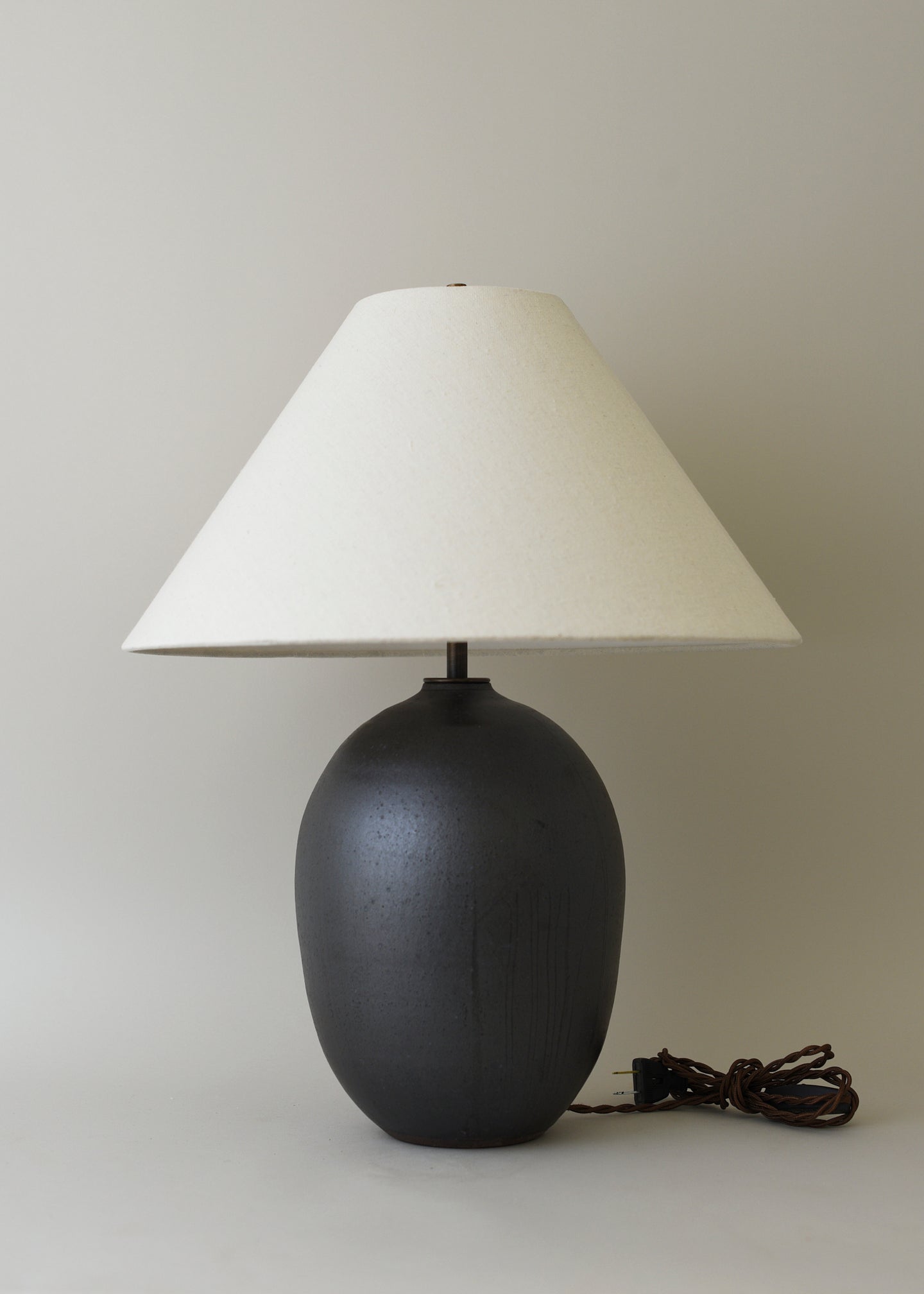 Medium Oval Lamp in Iron Black - Limited Edition - Victoria Morris Pottery