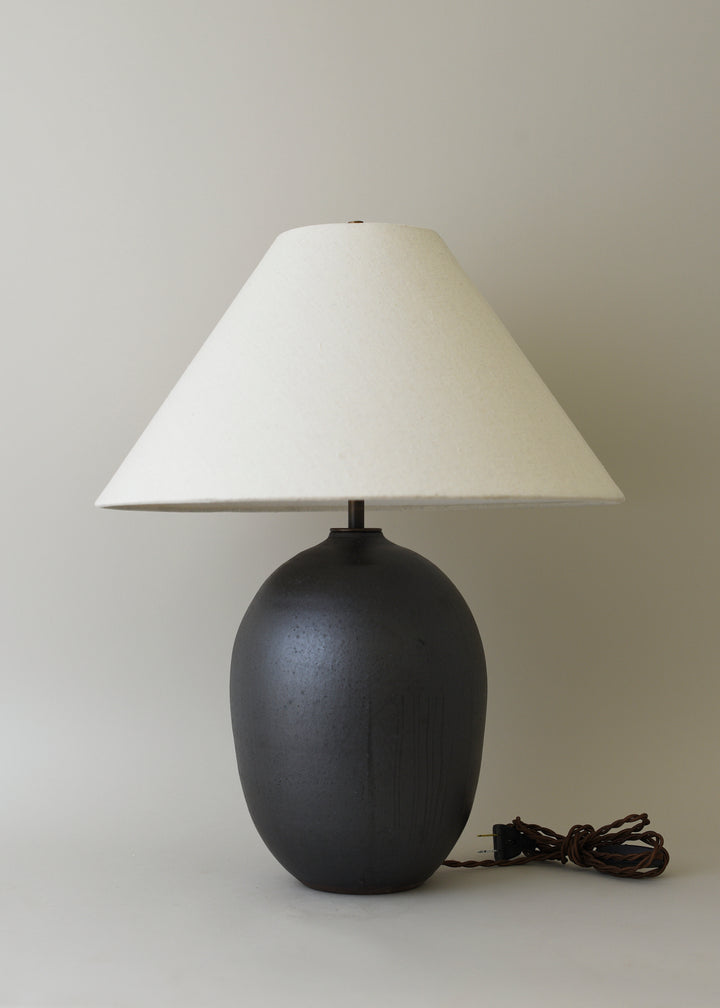 Medium Oval Lamp in Iron Black - Limited Edition - Victoria Morris Pottery