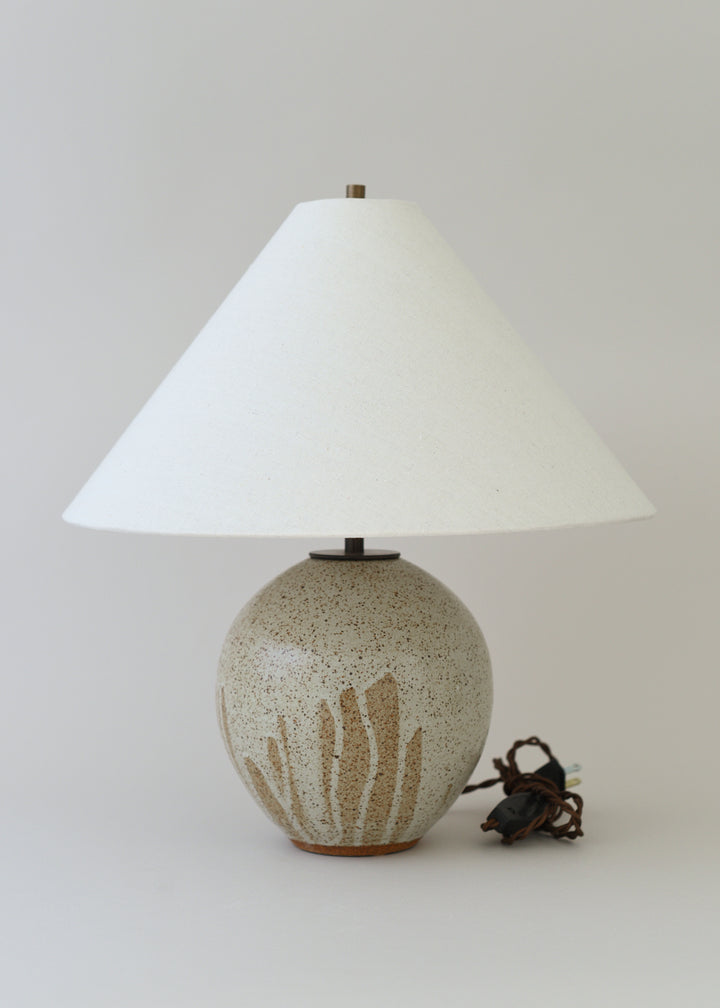 Small Orb Lamp in Poured Flecked Ivory - Limited Edition - Victoria Morris Pottery