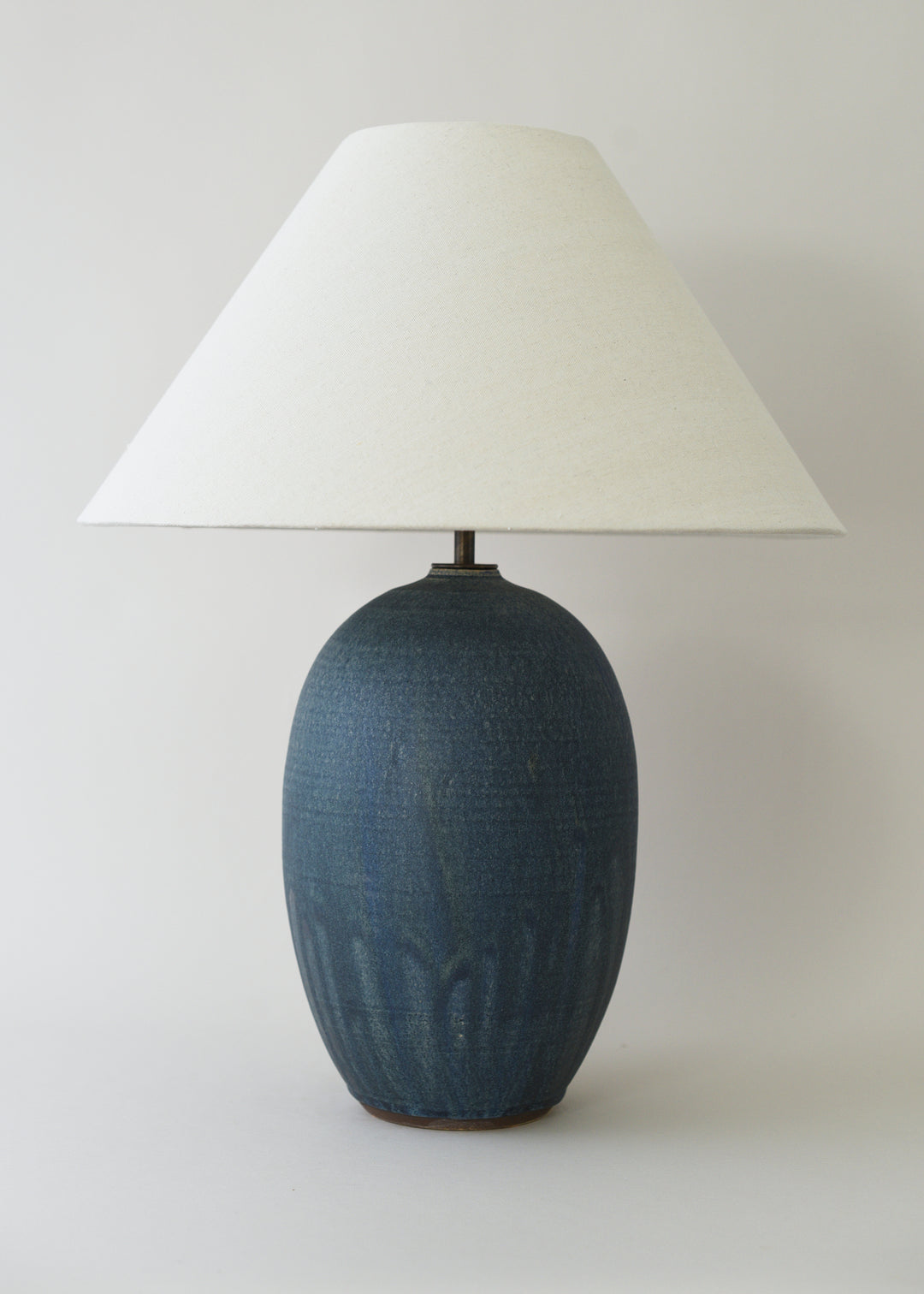 Large Oval Lamp in Poured Ink - Limited Edition - Victoria Morris Pottery