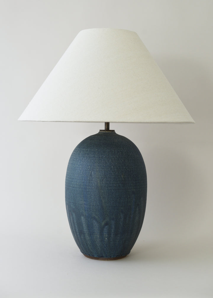 Large Oval Lamp in Poured Ink - Limited Edition - Victoria Morris Pottery