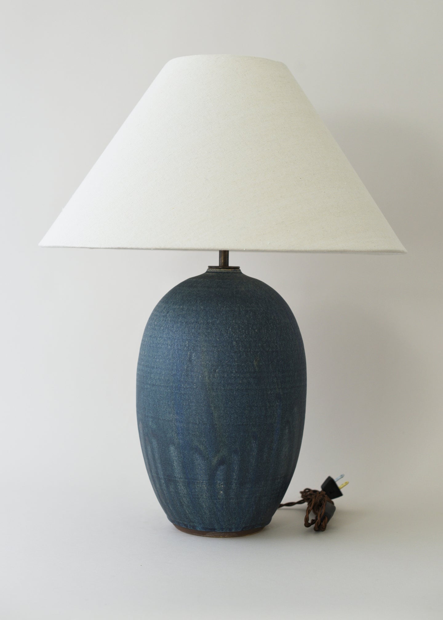 Large Oval Lamp in Poured Ink - Limited Edition - Victoria Morris Pottery