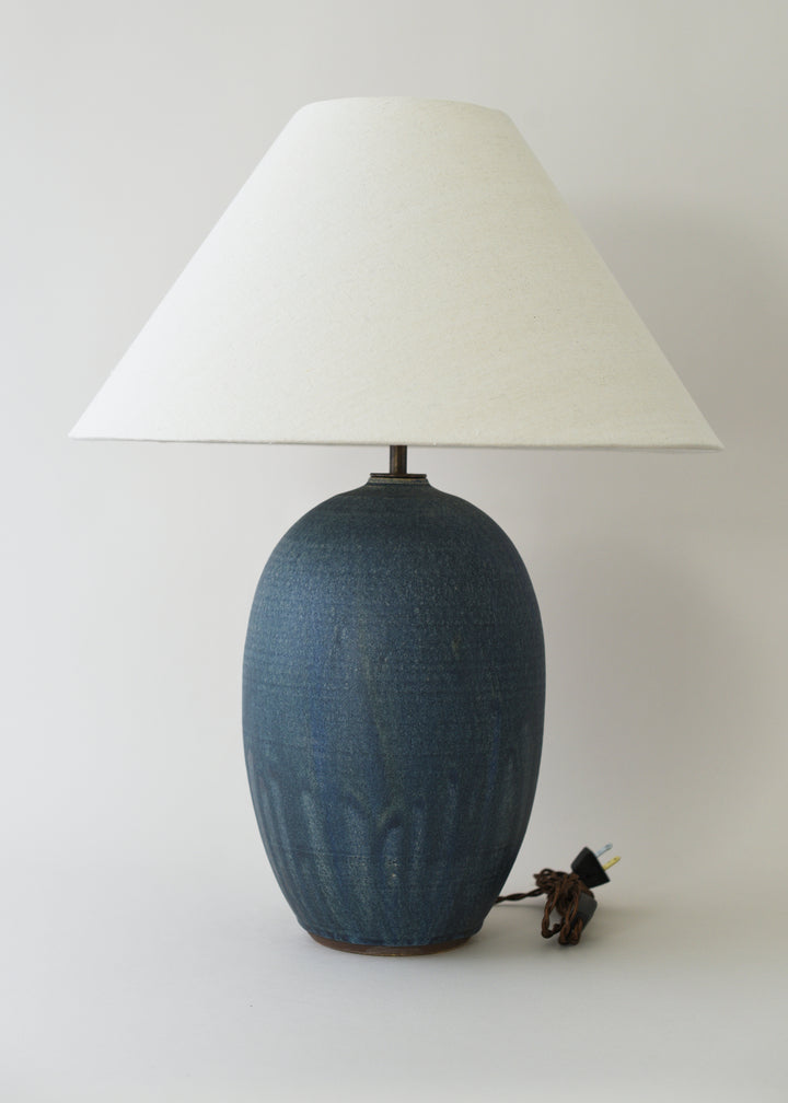 Large Oval Lamp in Poured Ink - Limited Edition - Victoria Morris Pottery