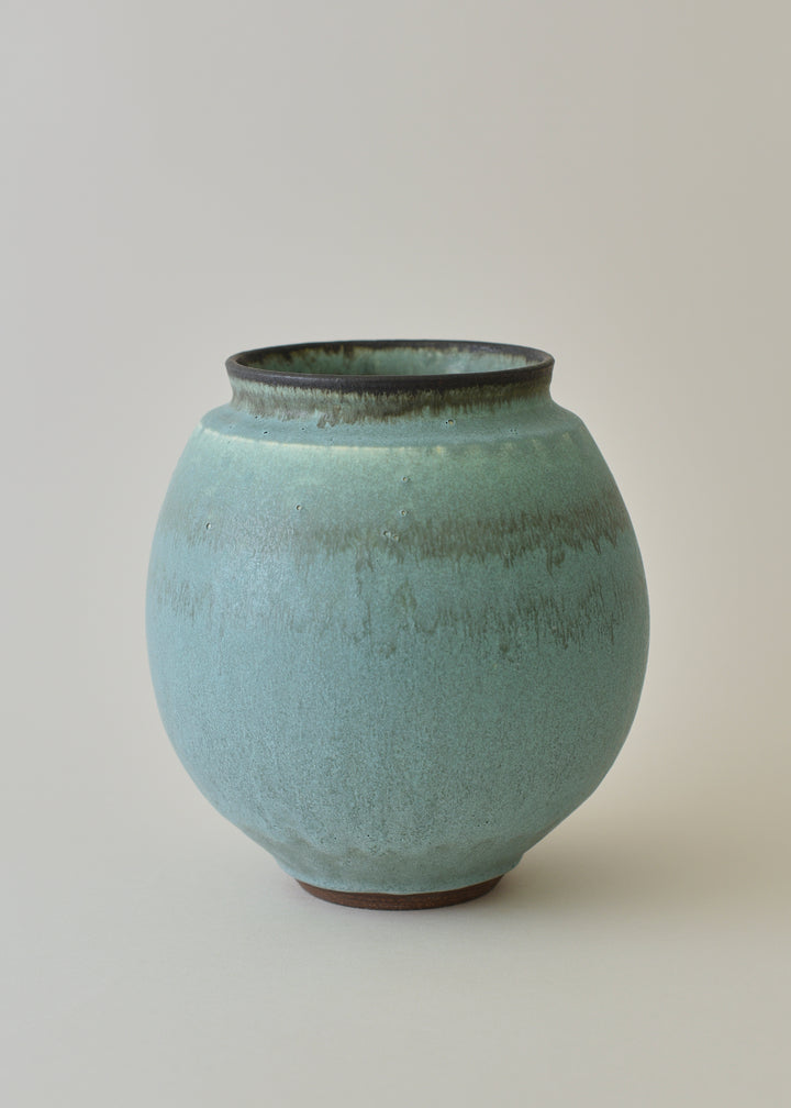 Low Poppy Vase in Bronzed Jade - Victoria Morris Pottery