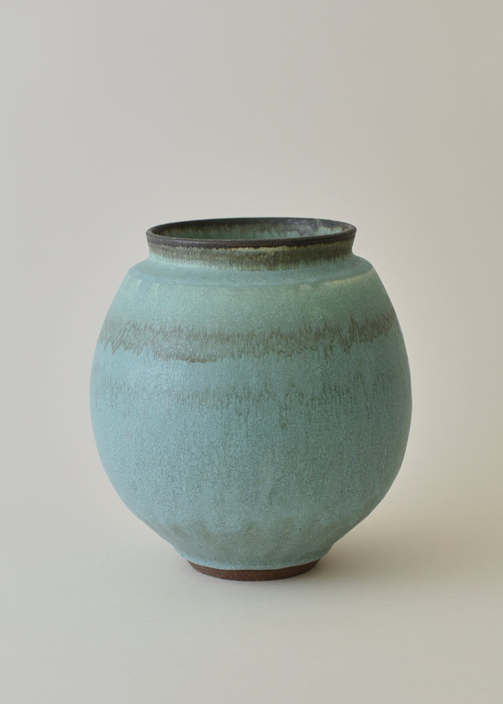 Low Poppy Vase in Bronzed Jade - Victoria Morris Pottery