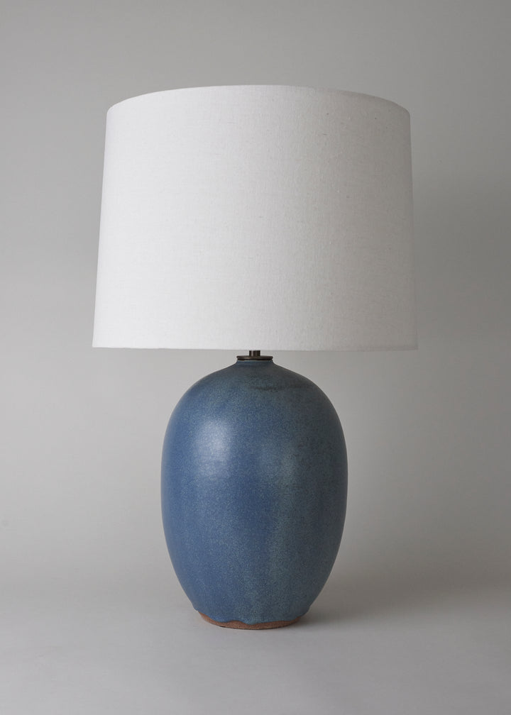 Large Oval Lamp in Azure - Victoria Morris Pottery