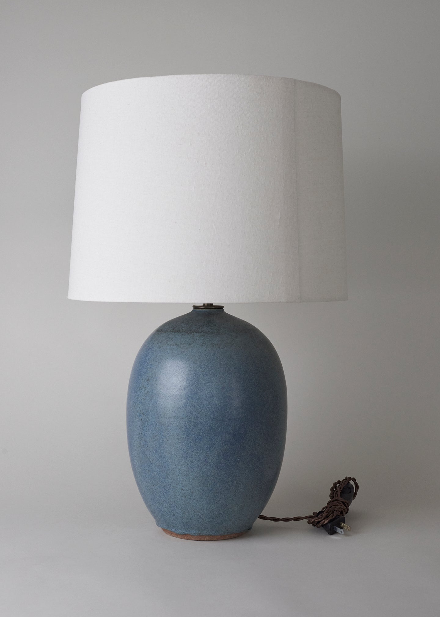 Large Oval Lamp in Azure - Victoria Morris Pottery