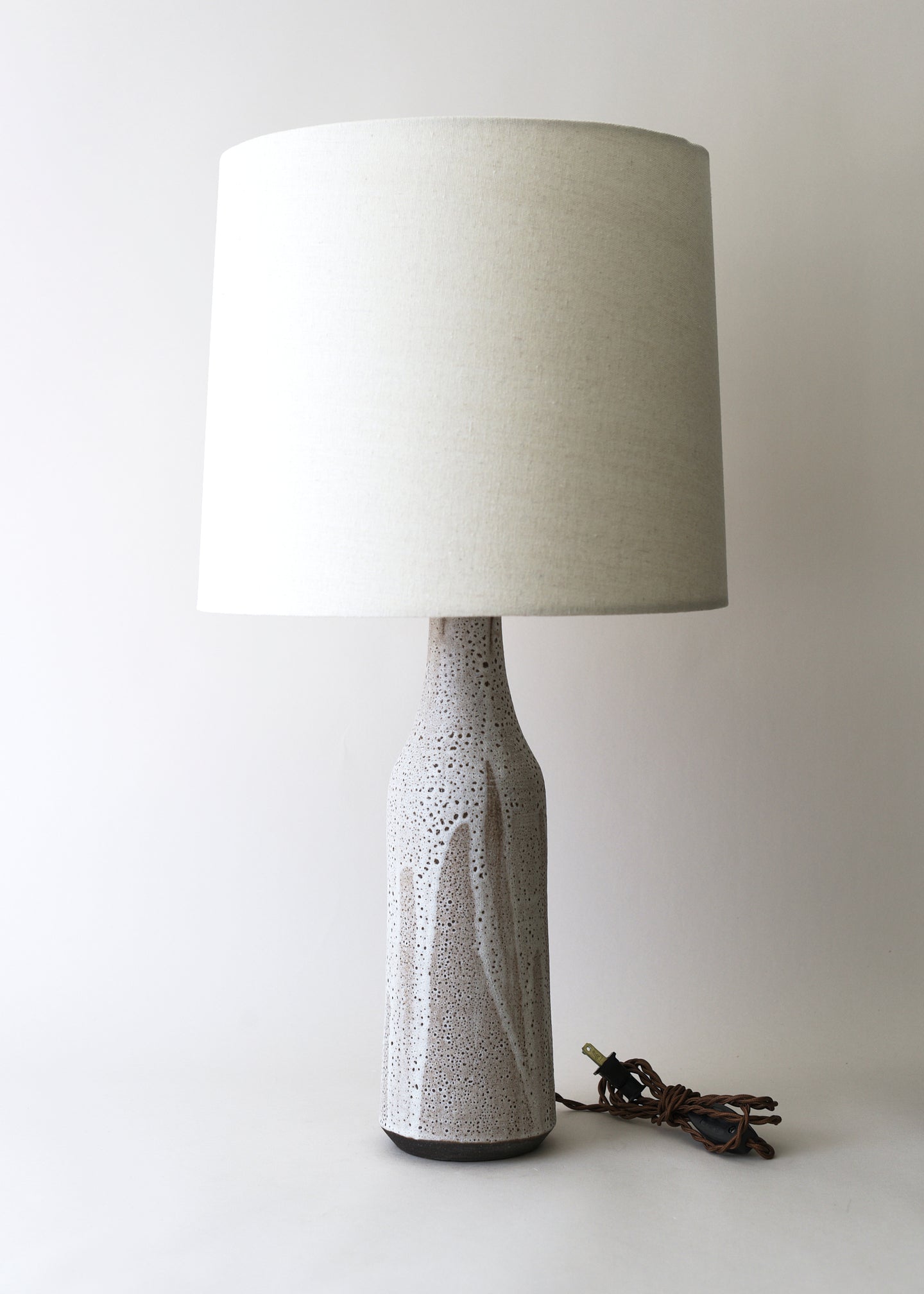 Elongated Bottle Lamp in Poured White - Victoria Morris Pottery