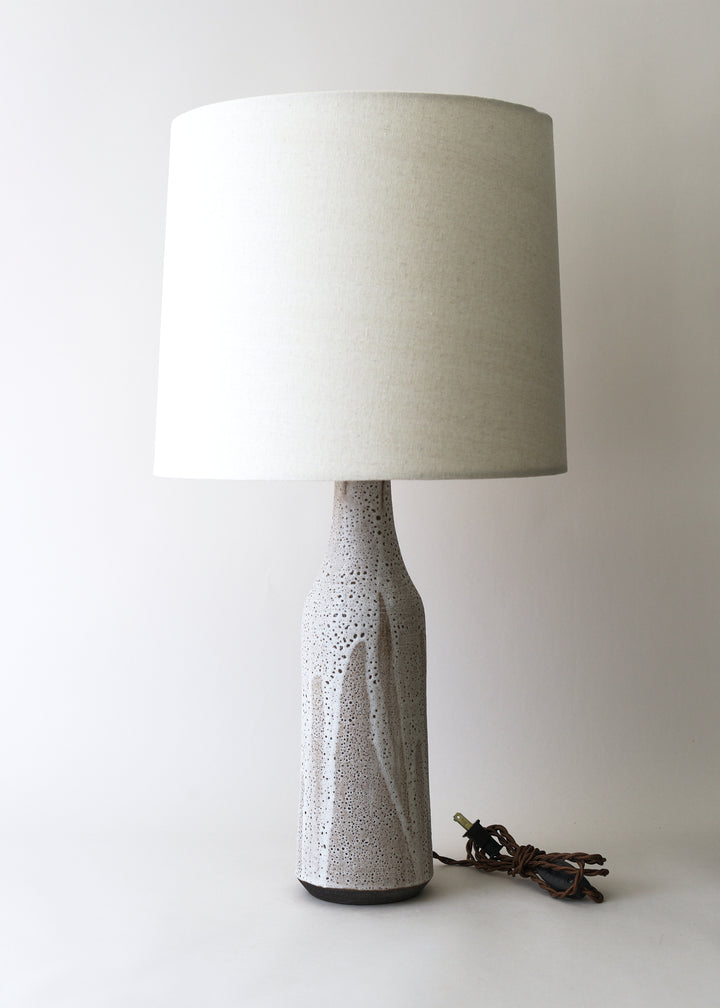 Elongated Bottle Lamp in Poured White - Victoria Morris Pottery
