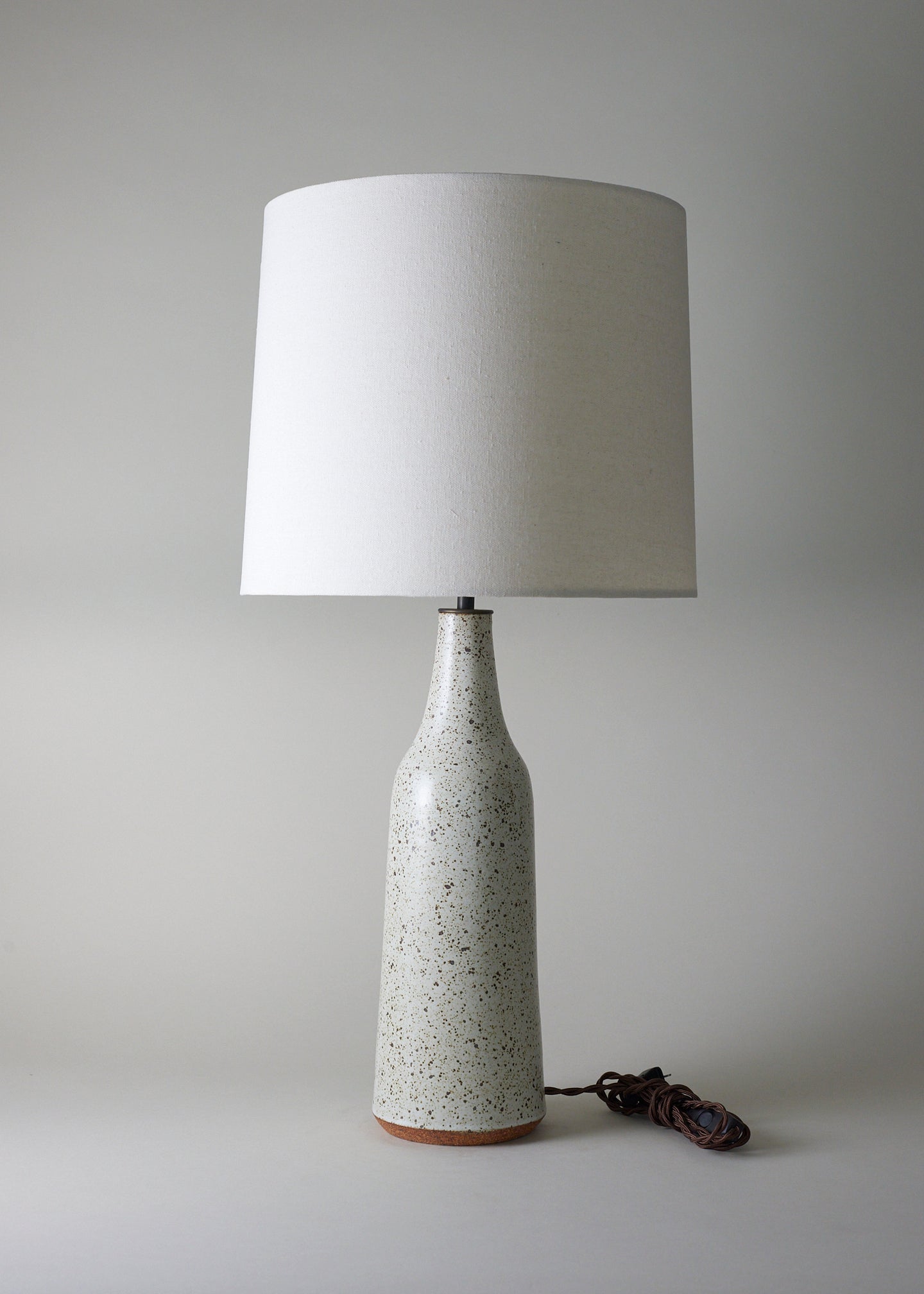 Elongated Bottle Lamp in Mottled Ivory - Victoria Morris Pottery