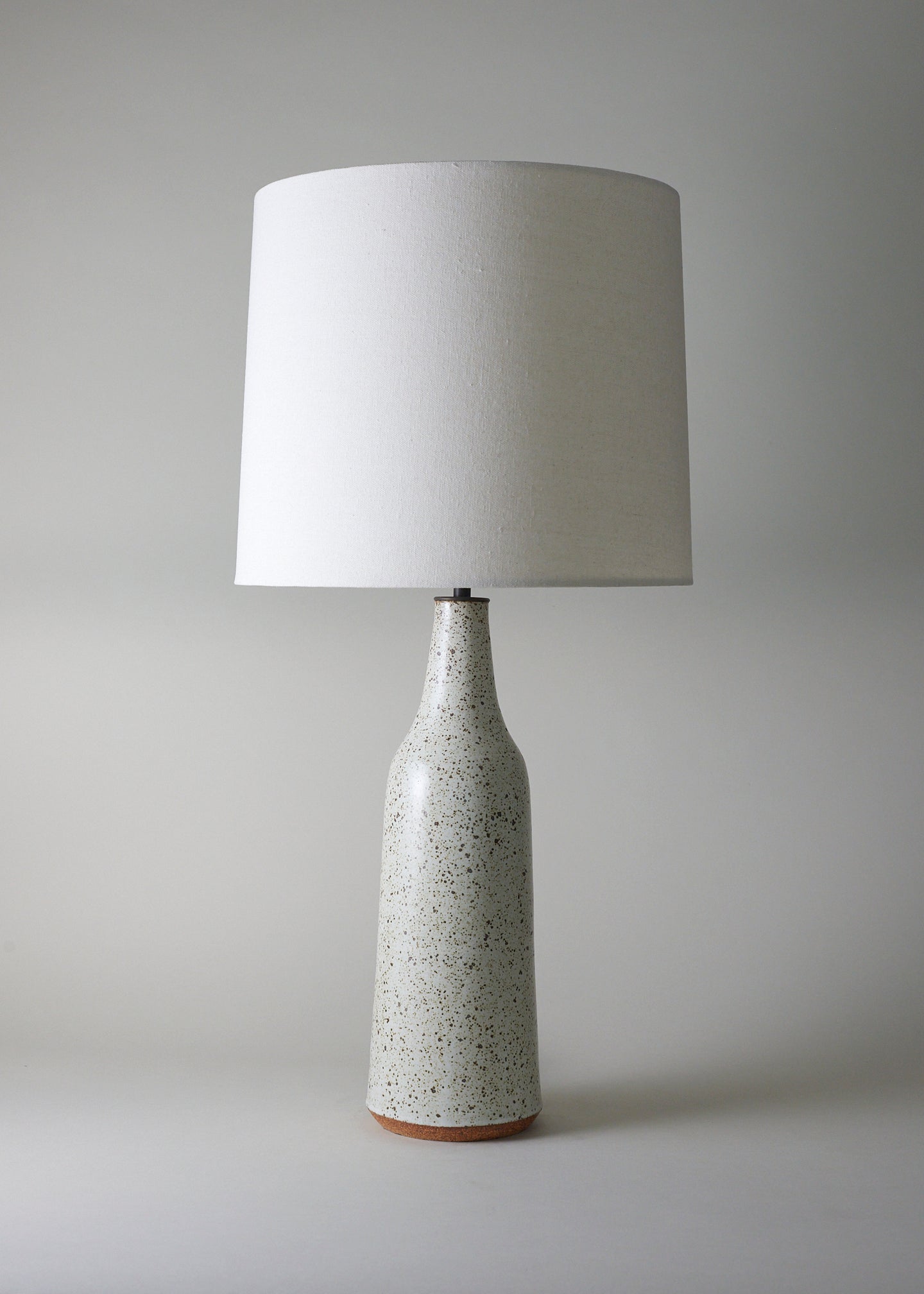 Elongated Bottle Lamp in Mottled Ivory - Victoria Morris Pottery