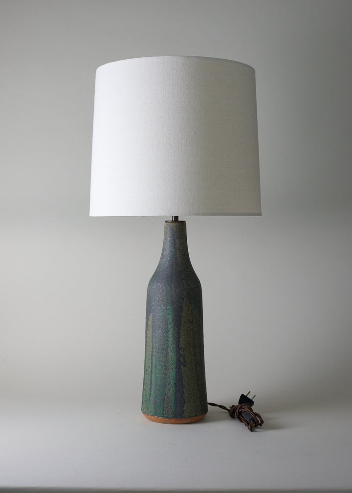 Elongated Bottle Lamp in Lichen - Victoria Morris Pottery