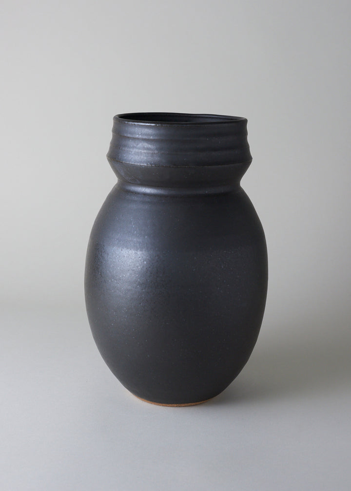 Flora Series Vase No.16 in Iron Black - Victoria Morris Pottery