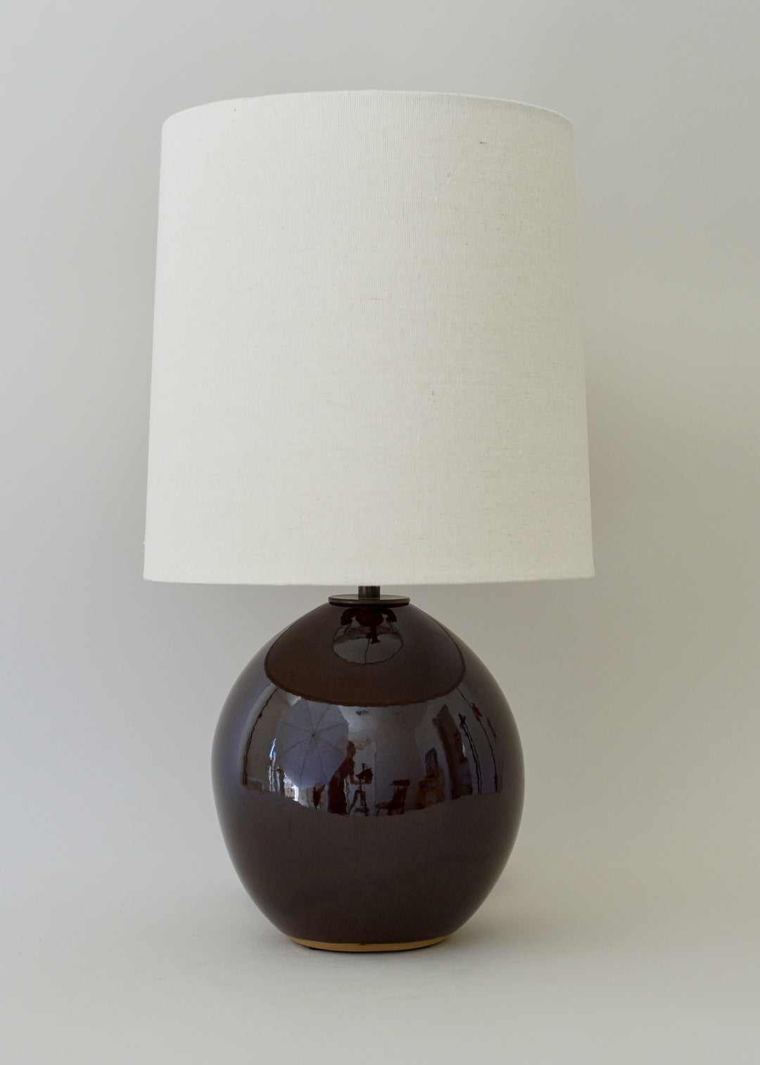 Small Orb Lamp in Dark Amber - Victoria Morris Pottery
