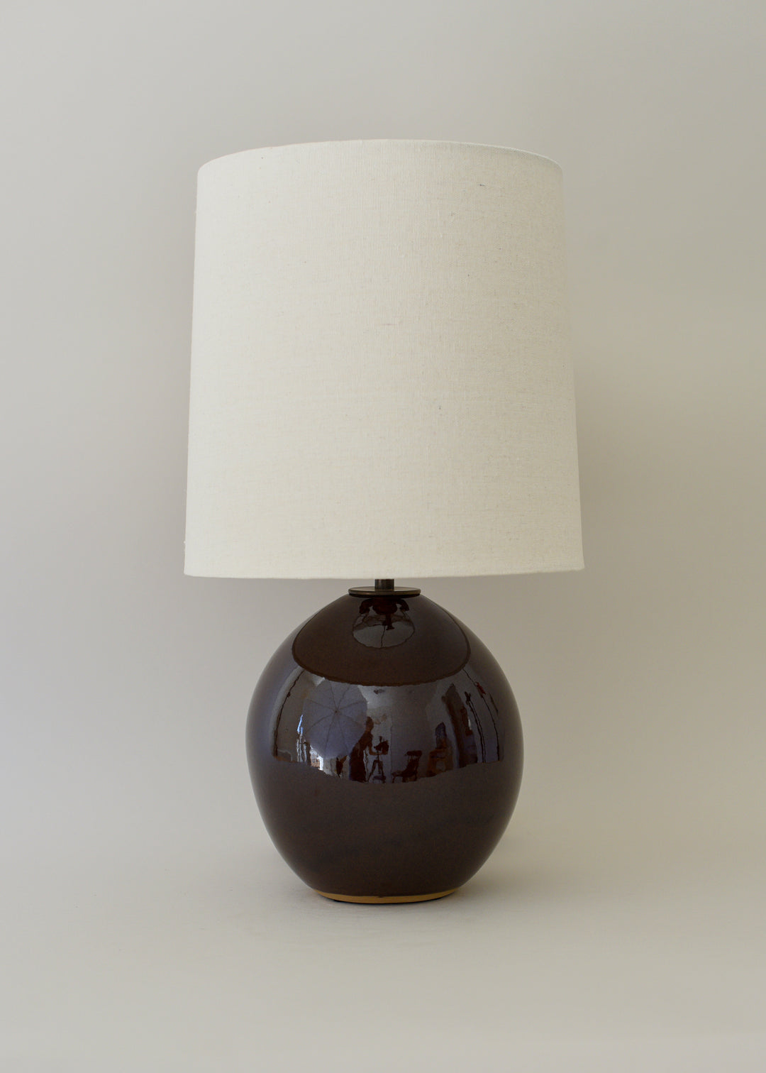 Small Orb Lamp in Dark Amber - Victoria Morris Pottery