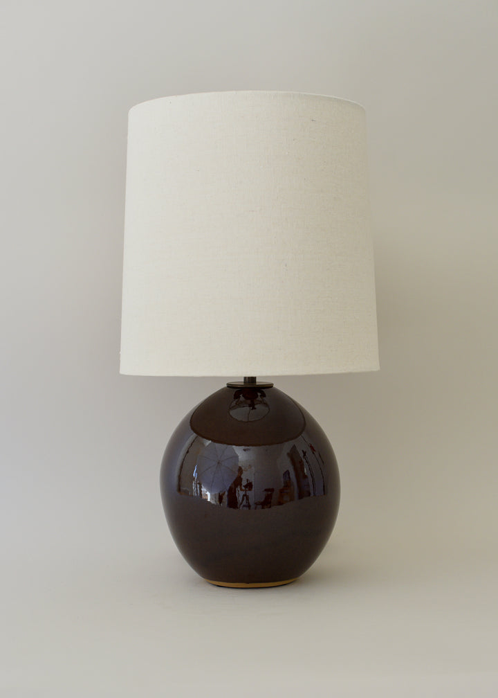 Small Orb Lamp in Dark Amber - Victoria Morris Pottery