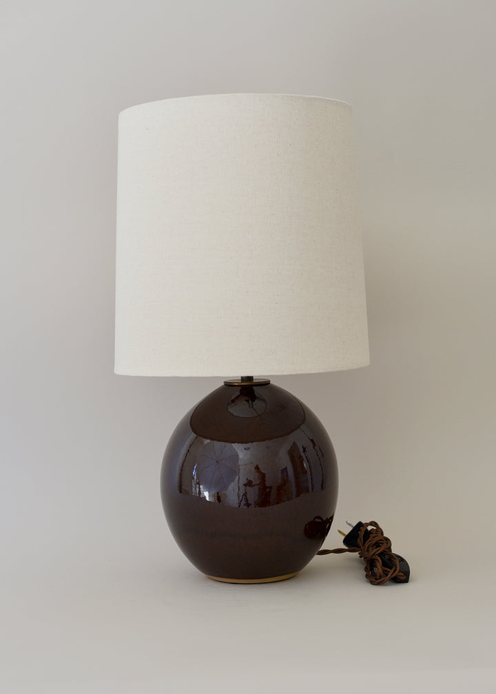 Small Orb Lamp in Dark Amber - Victoria Morris Pottery