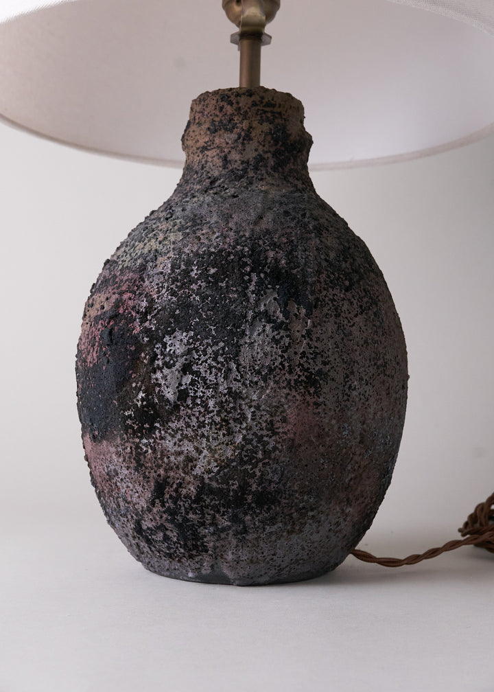 Raku Series Ridge Lamp No.3 - Victoria Morris Pottery