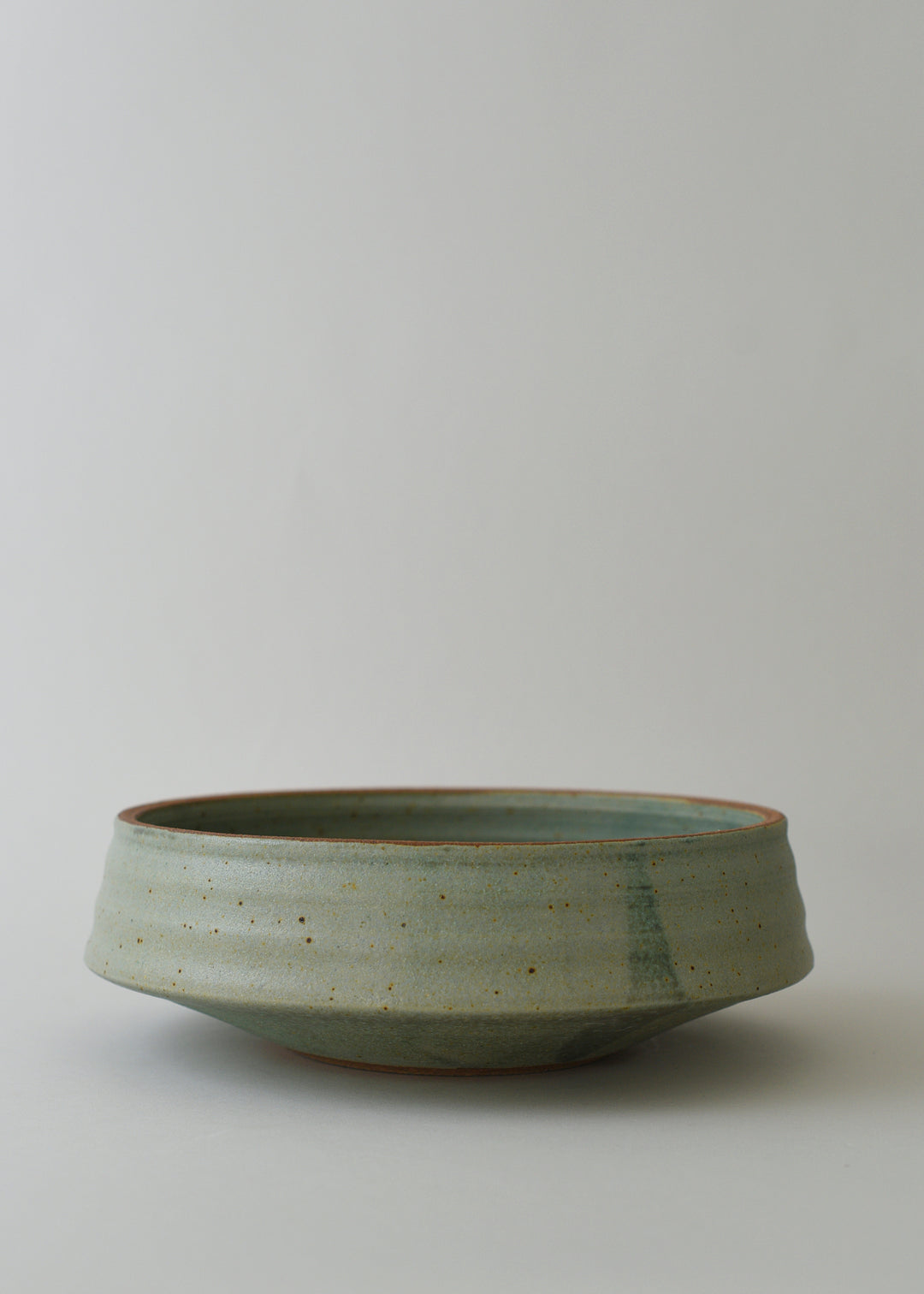 Large Ridged Architectural Bowl in Copper Green - Victoria Morris Pottery