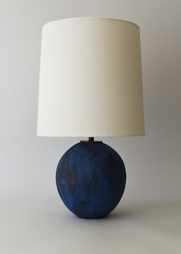 Small Orb Lamp in Brushed Cobalt - Victoria Morris Pottery
