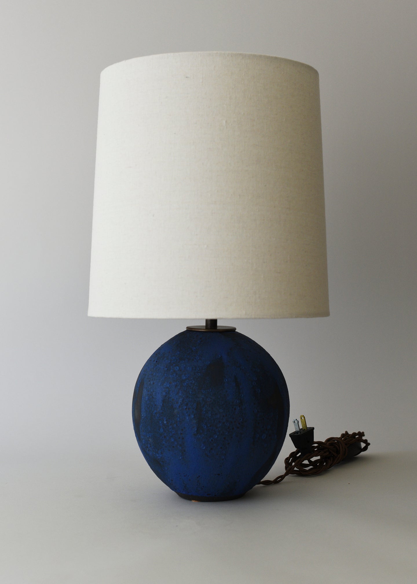 Small Orb Lamp in Brushed Cobalt - Victoria Morris Pottery