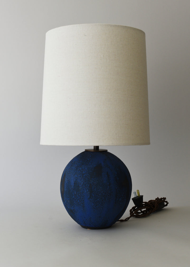 Small Orb Lamp in Brushed Cobalt - Victoria Morris Pottery