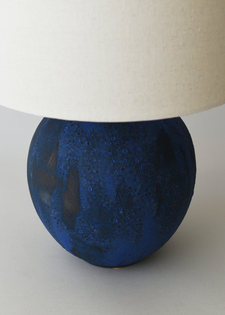Small Orb Lamp in Brushed Cobalt - Victoria Morris Pottery