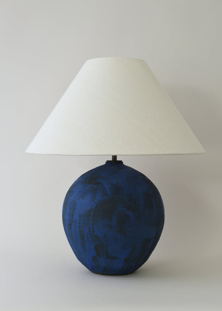 Large Orb Lamp in Brushed Cobalt - Victoria Morris Pottery