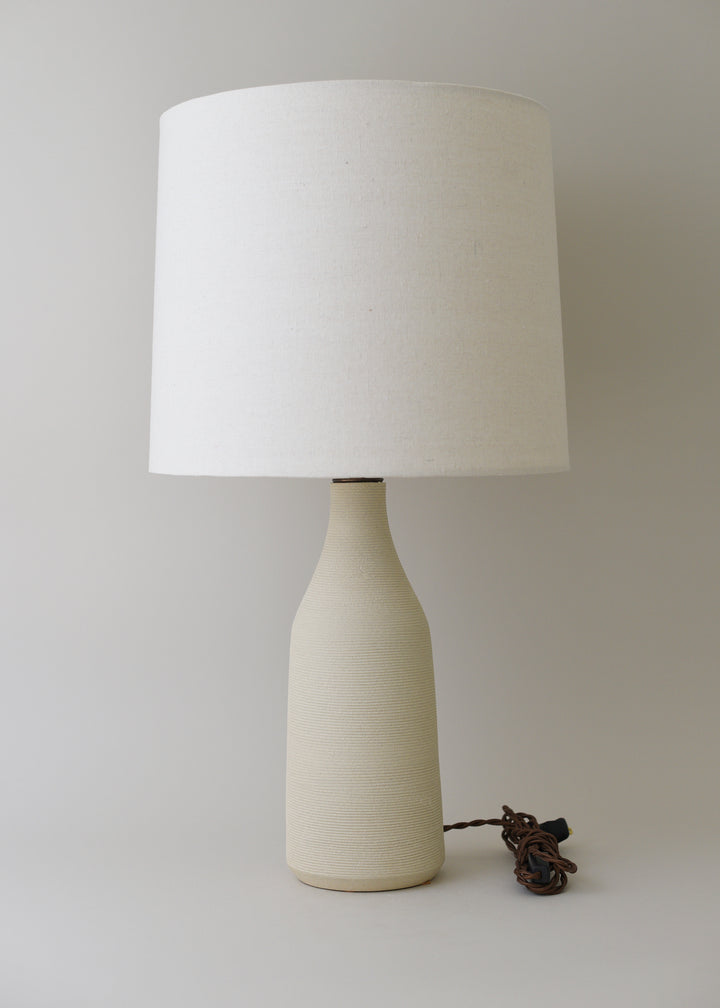 Large Bottle Lamp in Combed Chalk - Victoria Morris Pottery