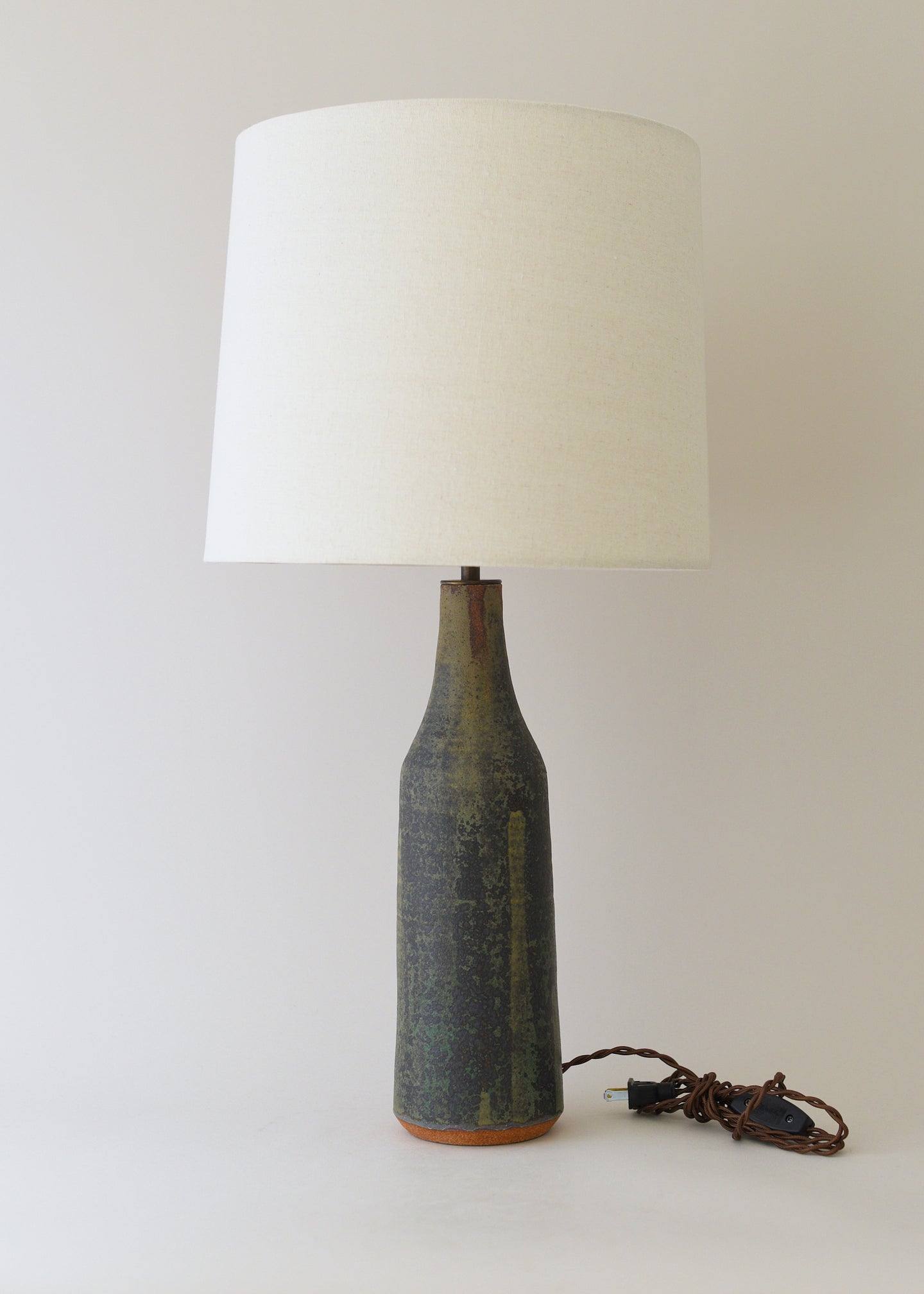 Elongated Bottle Lamp in Lichen - Victoria Morris Pottery