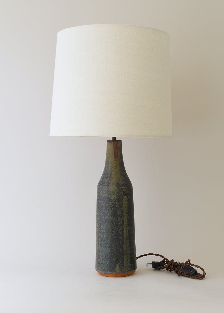 Elongated Bottle Lamp in Lichen - Victoria Morris Pottery